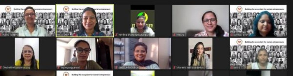 STEP incubation cohort in virtual sessions — building the ecosystem for women entrepreneurs