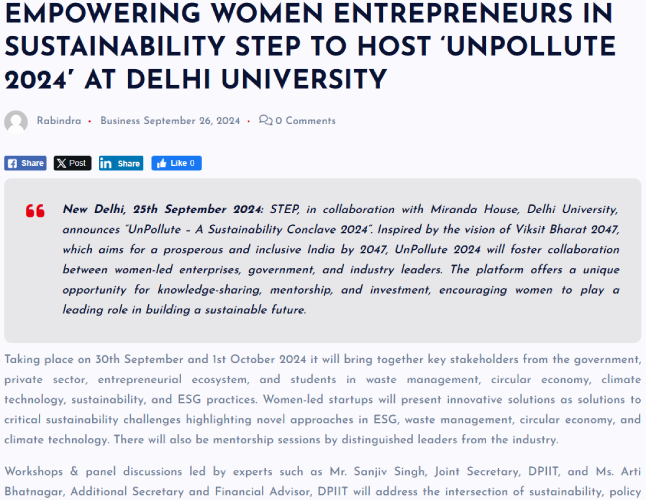 Empowering women entrepreneurs in sustainability article